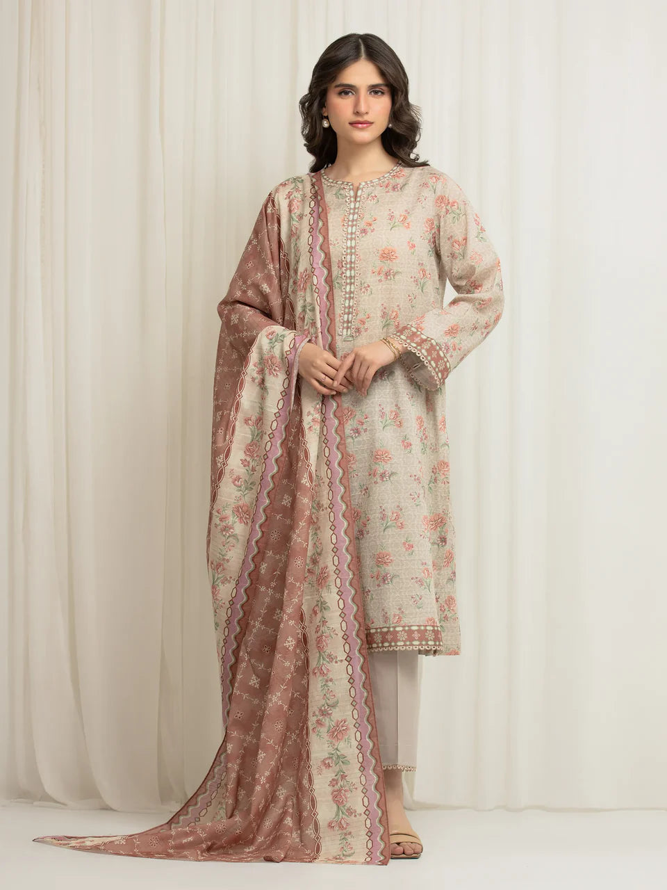 MERAK ZARI | Unstitched 3PC lawn EWU6M6-038-3P