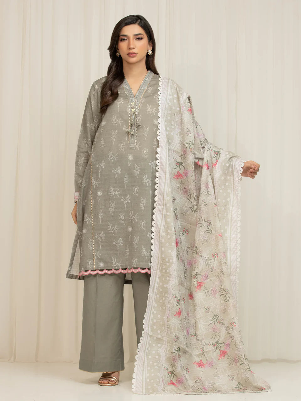 MERAK ZARI | Unstitched 3PC lawn  EWU6M6-040-3P