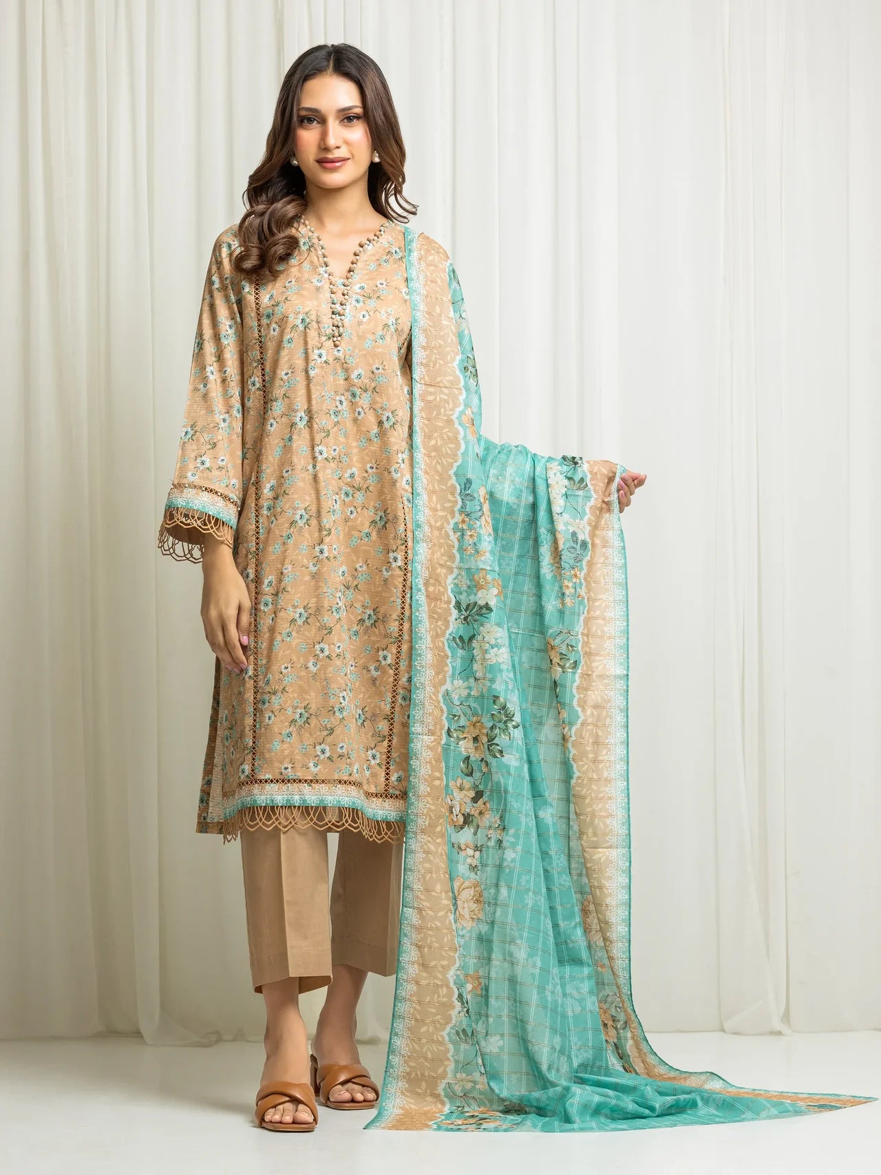 MERAK ZARI | Unstitched 3PC lawn EWU6M6-043-3P