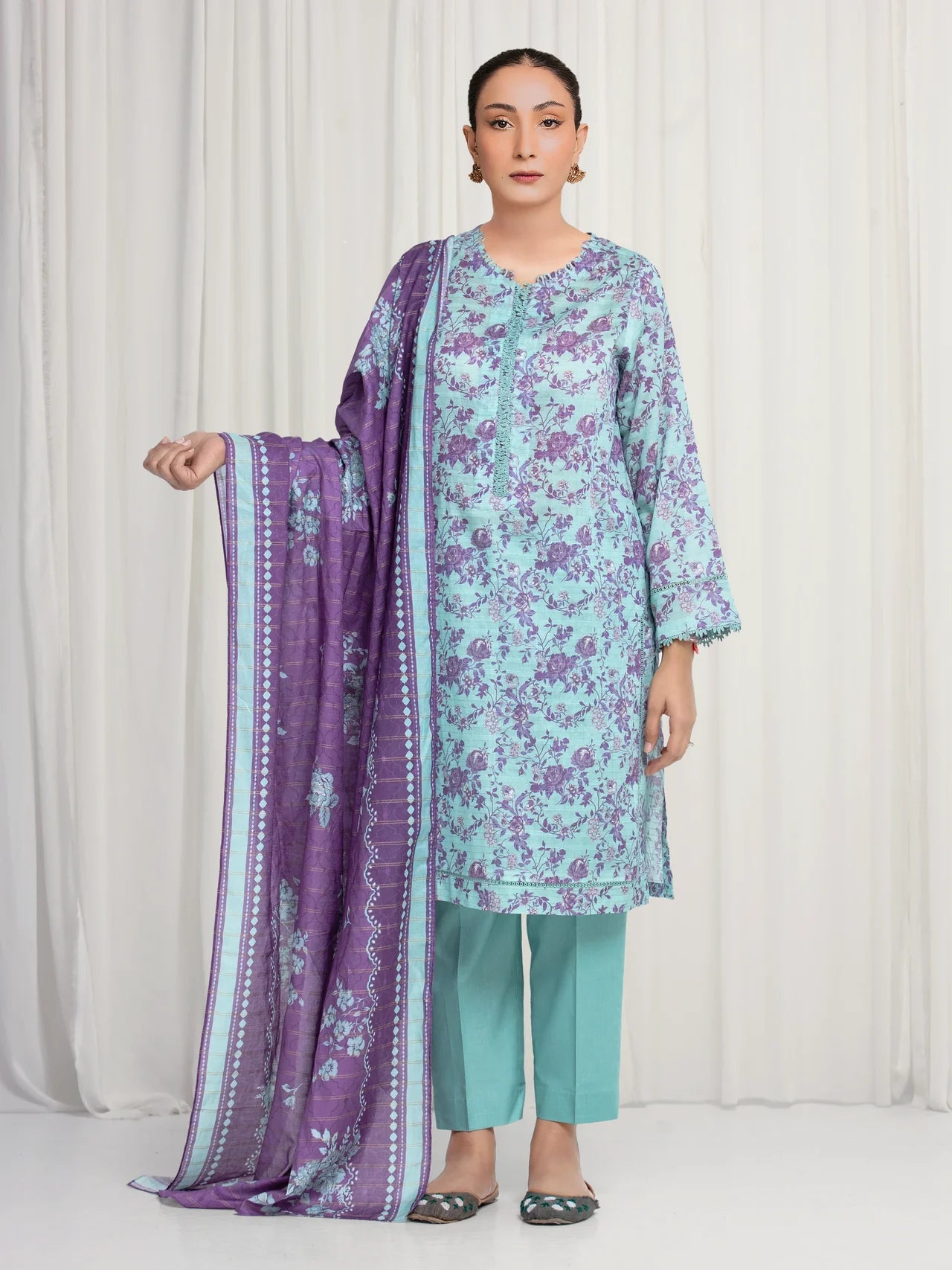 MERAK ZARI | Unstitched 3PC lawn EWU6M6-064-3P