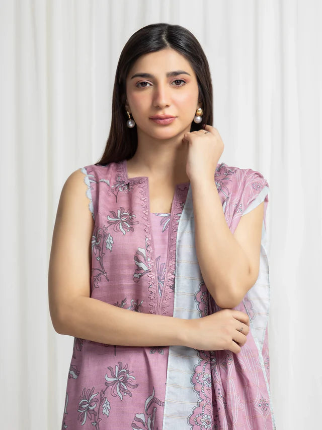 MERAK ZARI | Unstitched 3PC lawn EWU6M6-066-3P
