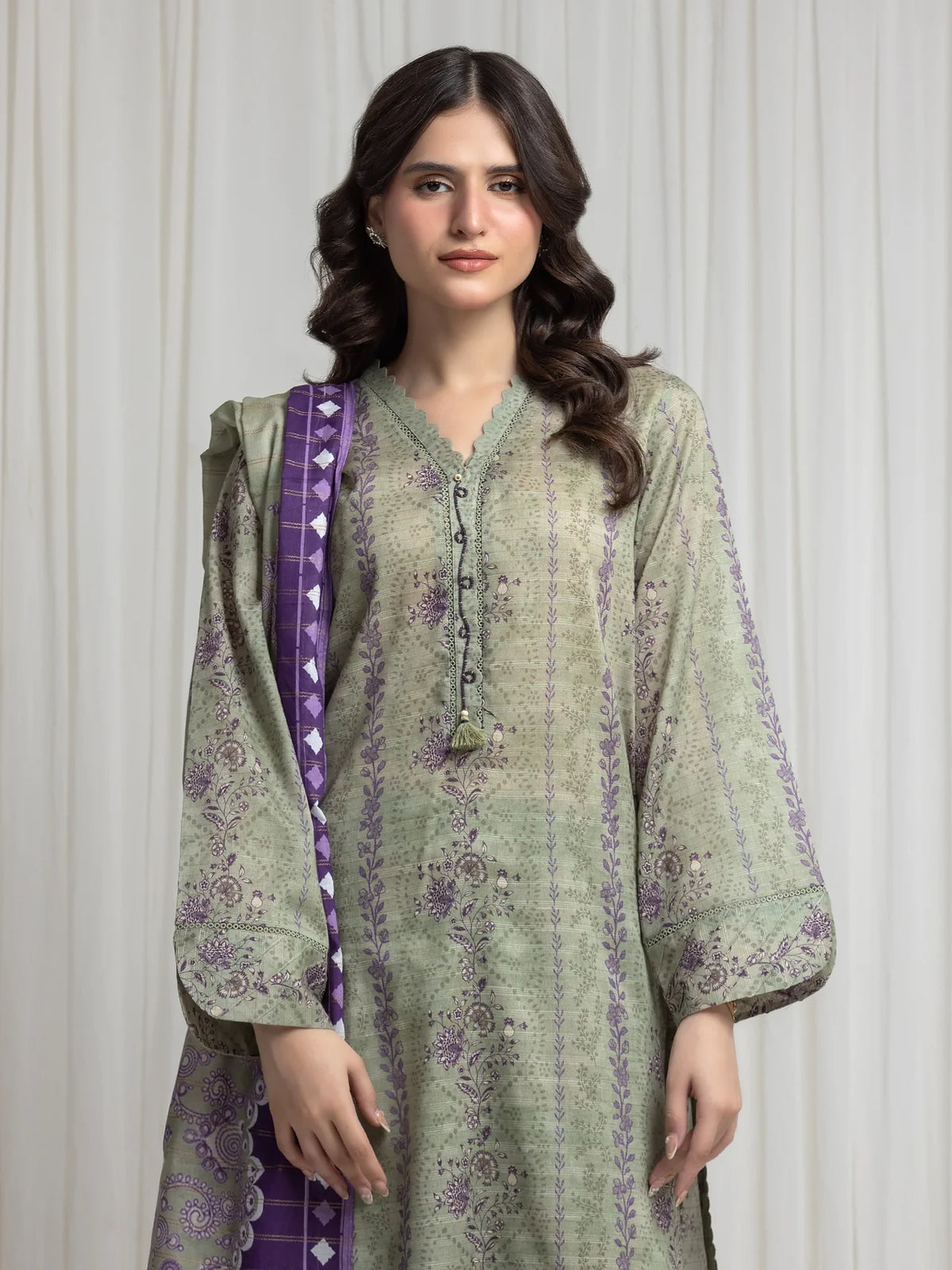 MERAK ZARI | Unstitched 3PC lawn EWU6M6-074-3P