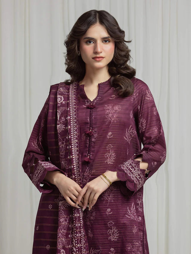 MERAK ZARI | Unstitched 3PC lawn  EWU6M6-026-3P
