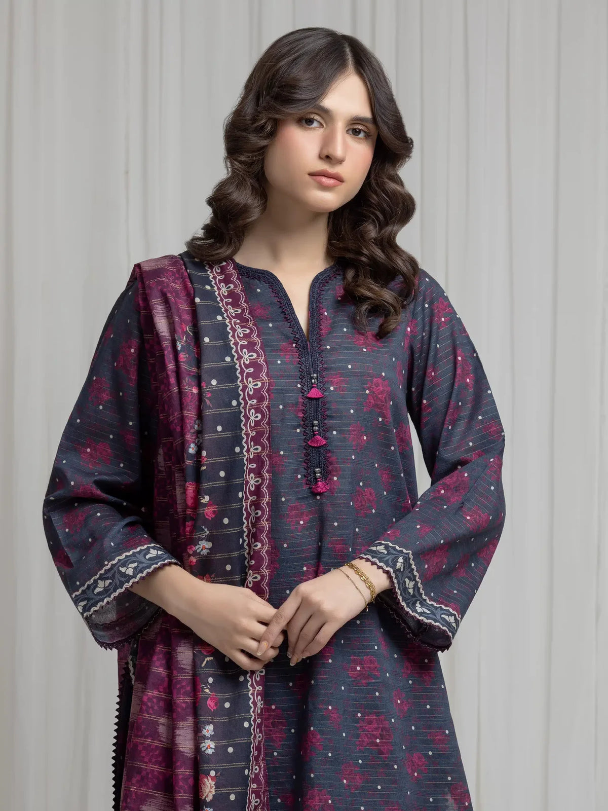 MERAK ZARI | Unstitched 3PC lawn  EWU6M6-086-3P