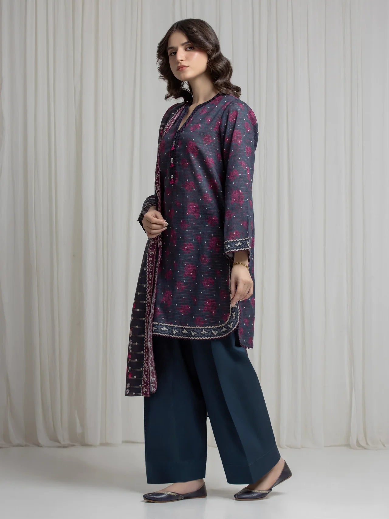 MERAK ZARI | Unstitched 3PC lawn  EWU6M6-086-3P
