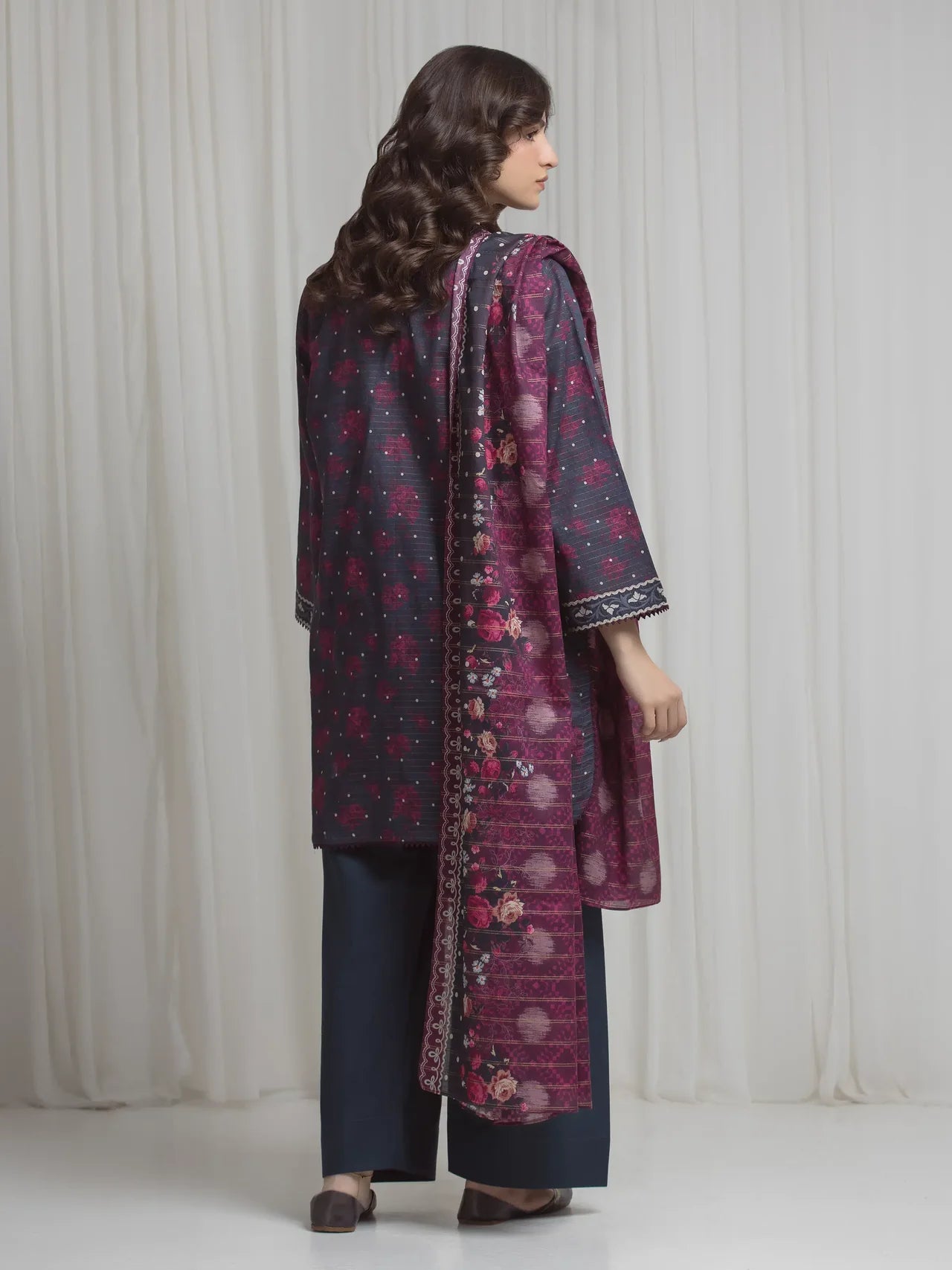 MERAK ZARI | Unstitched 3PC lawn  EWU6M6-086-3P