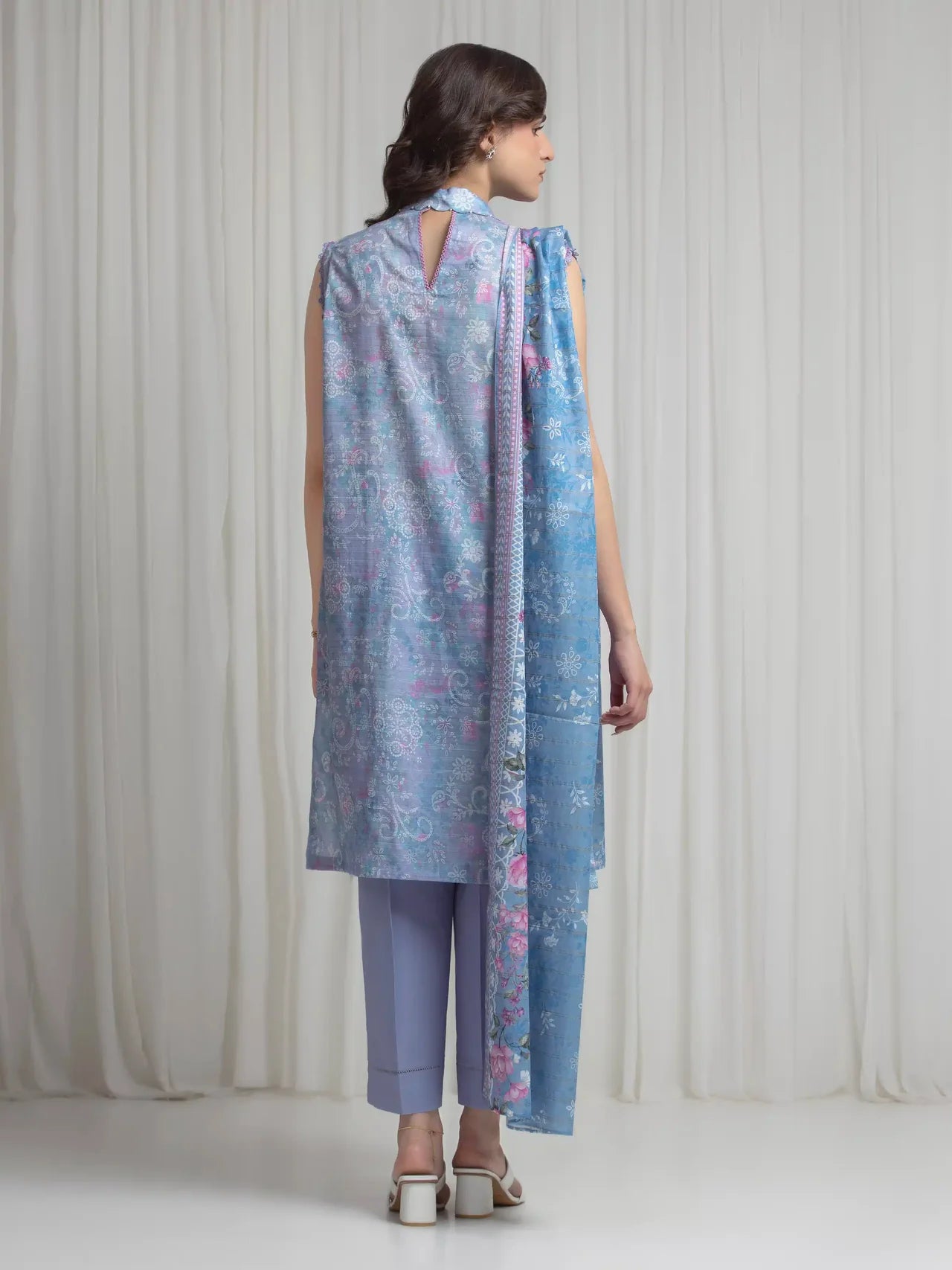 MERAK ZARI | Unstitched 3PC lawn  EWU6M6-095-3P