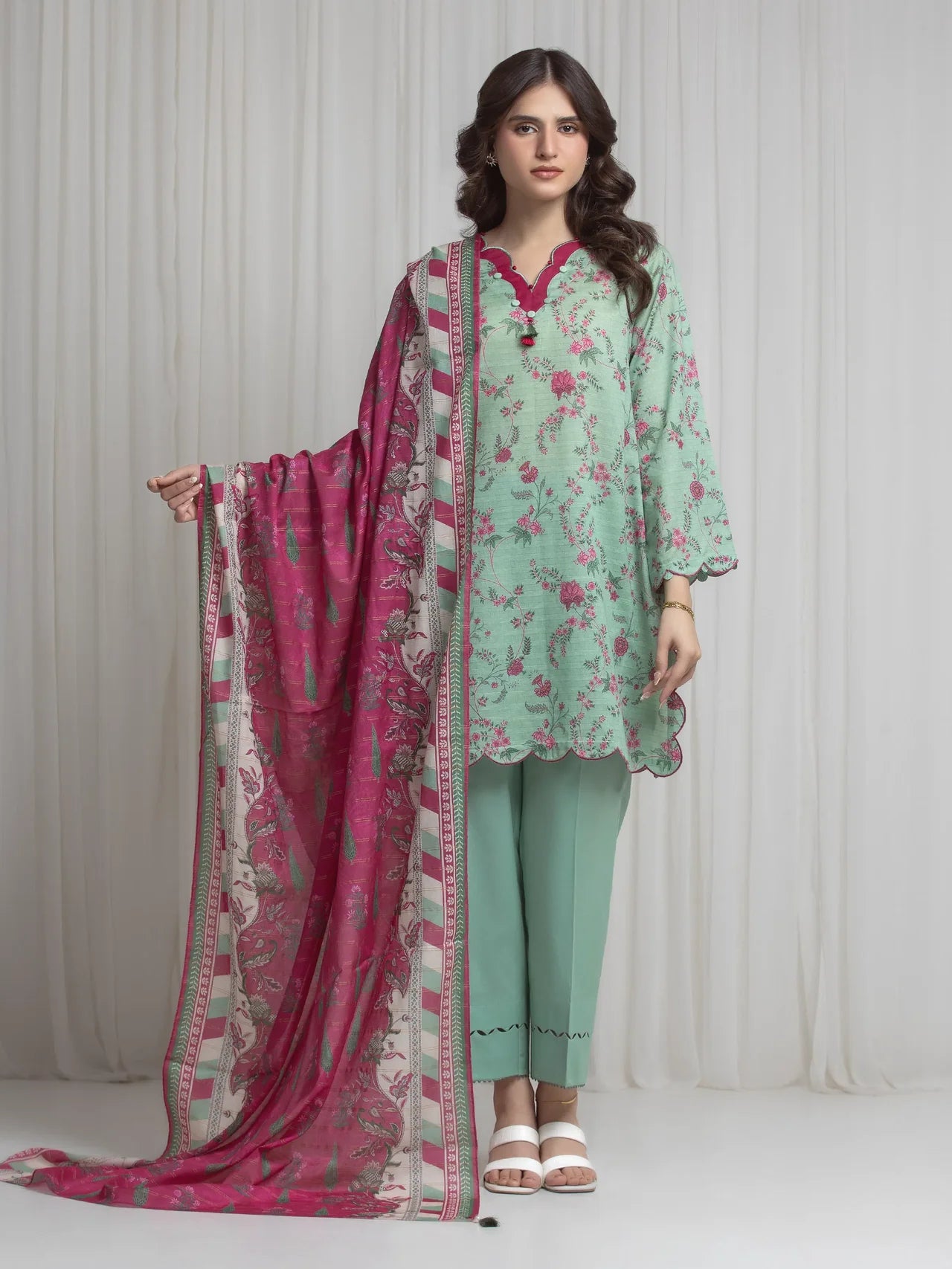 MERAK ZARI | Unstitched 3PC lawn  EWU6M6-096-3P