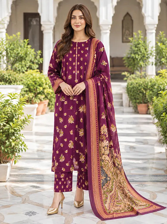 Limelight Unstitched 3PC Khaddar  (U4594SU-3PC-489)