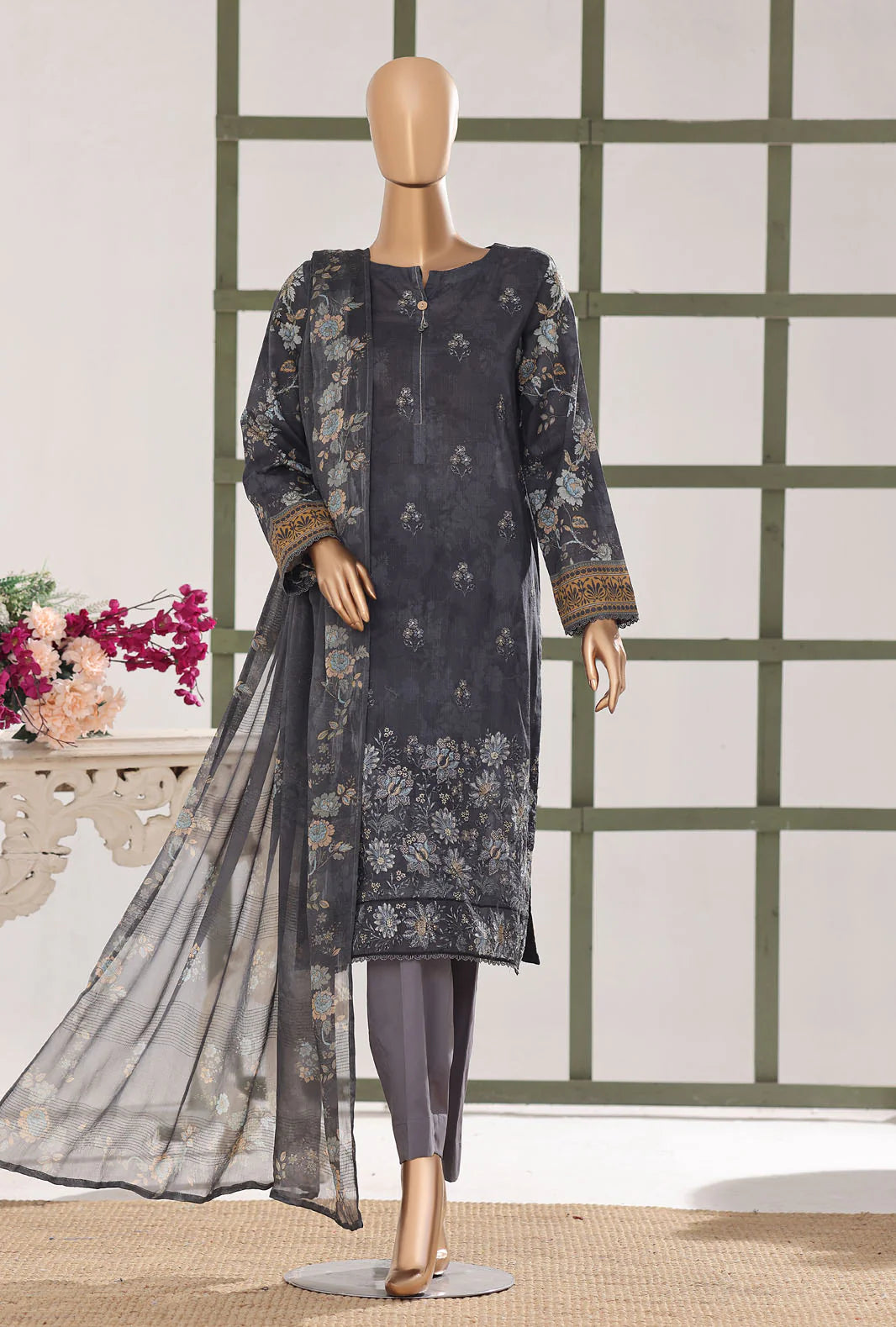 Mehak By HZ Textiles Embroidered 3PC Lawn Suit