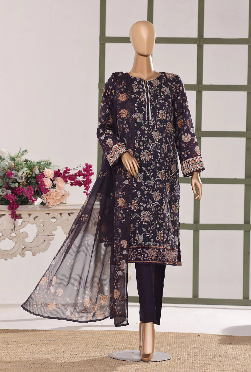 Mehak By HZ Textiles Embroidered 3PC Lawn Suit