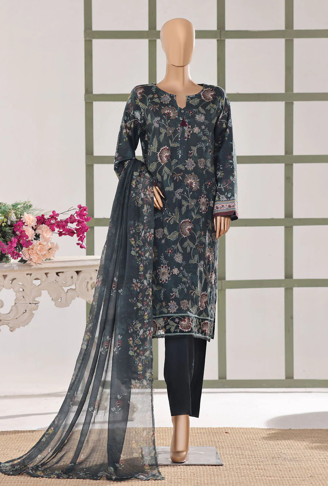Mehak By HZ Textiles Embroidered 3PC Lawn Suit