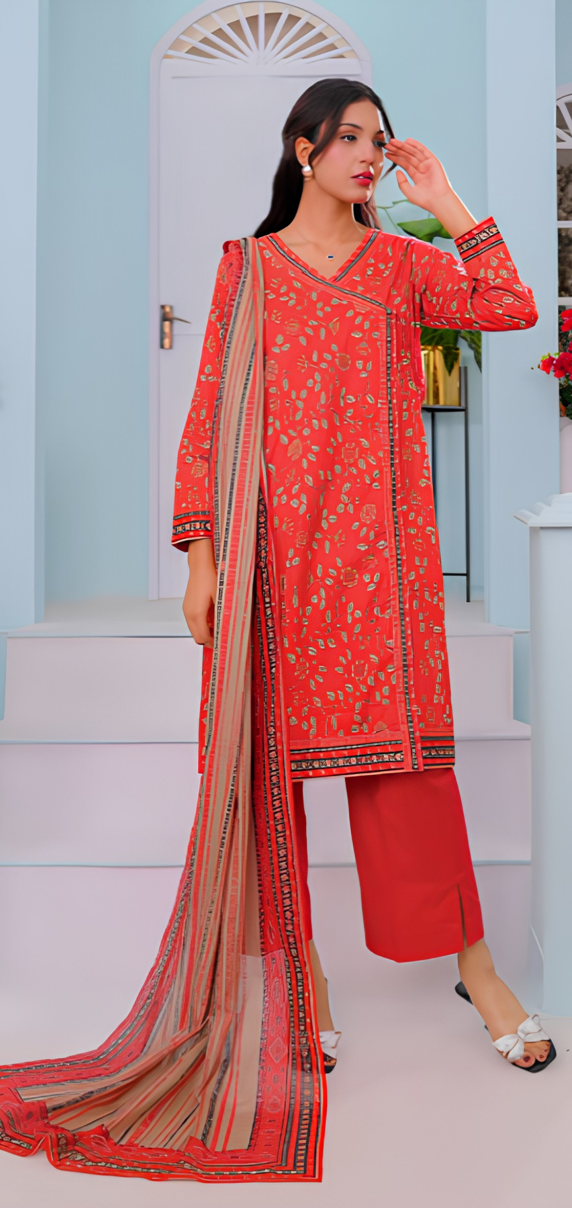 Mizaj Falak| Unstitched 3PC Premium Lawn #12