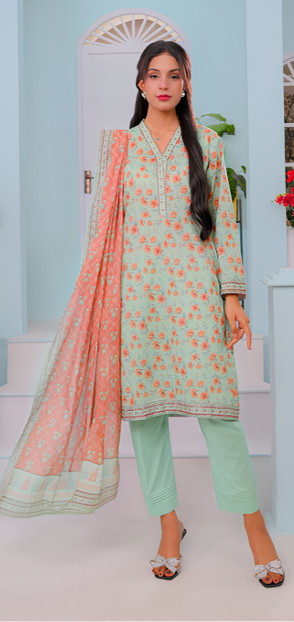Mizaj Falak| Unstitched 3PC Premium Lawn #3