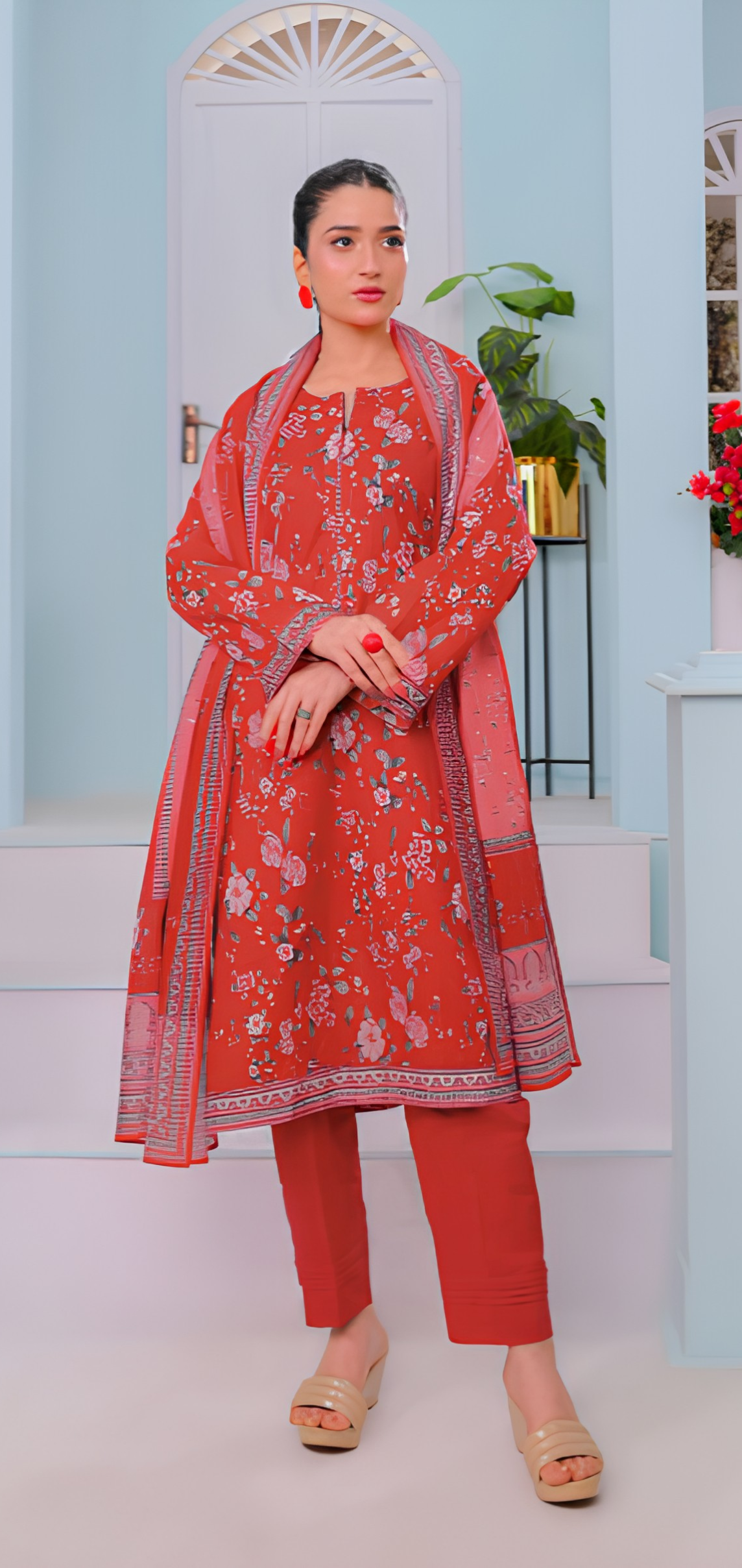 Mizaj Falak| Unstitched 3PC Premium Lawn #4