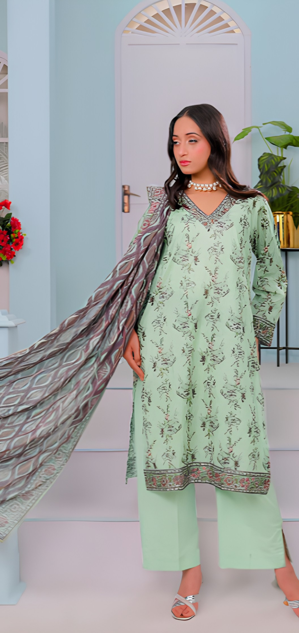 Mizaj Falak| Unstitched 3PC Premium Lawn #5