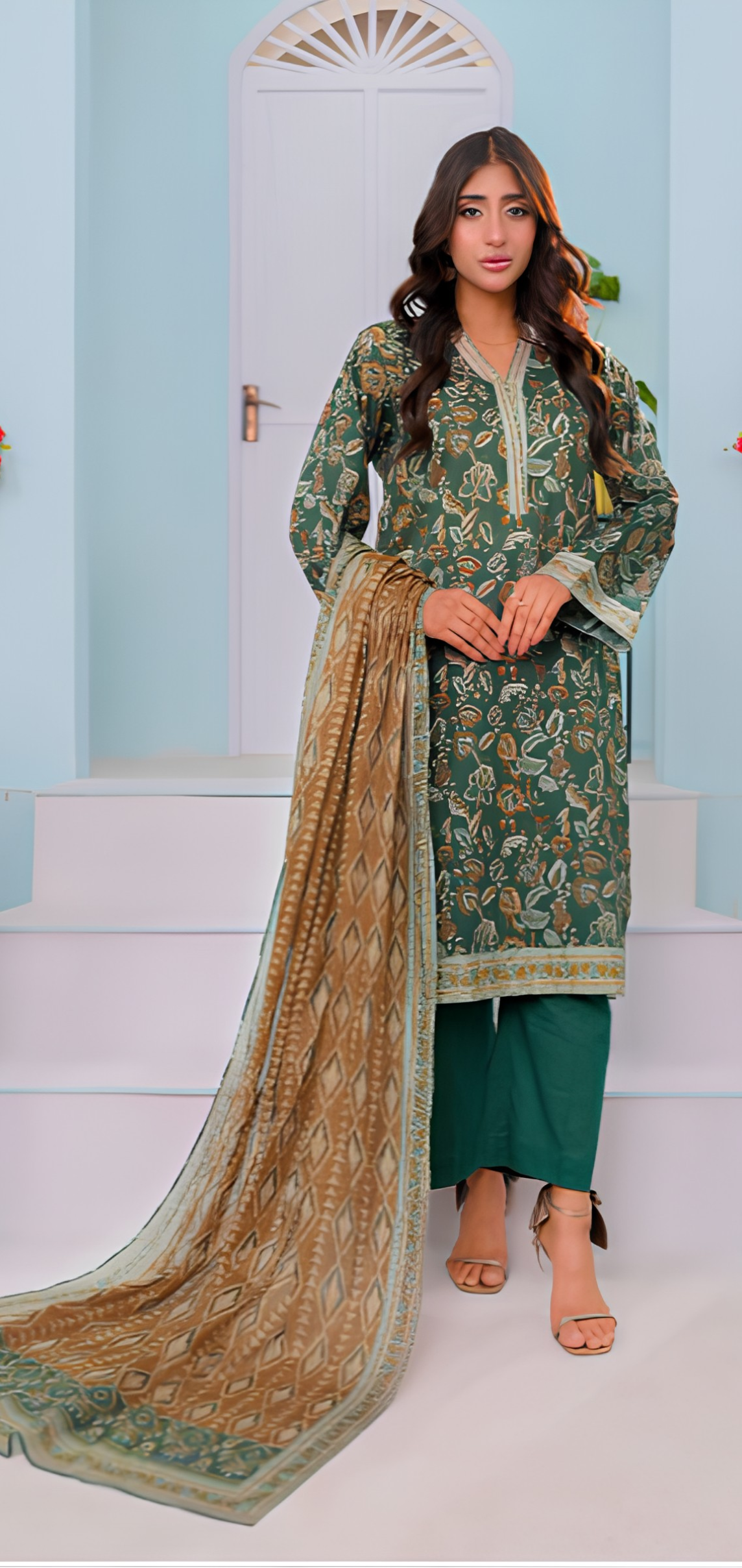 Mizaj Falak| Unstitched 3PC Premium Lawn #10