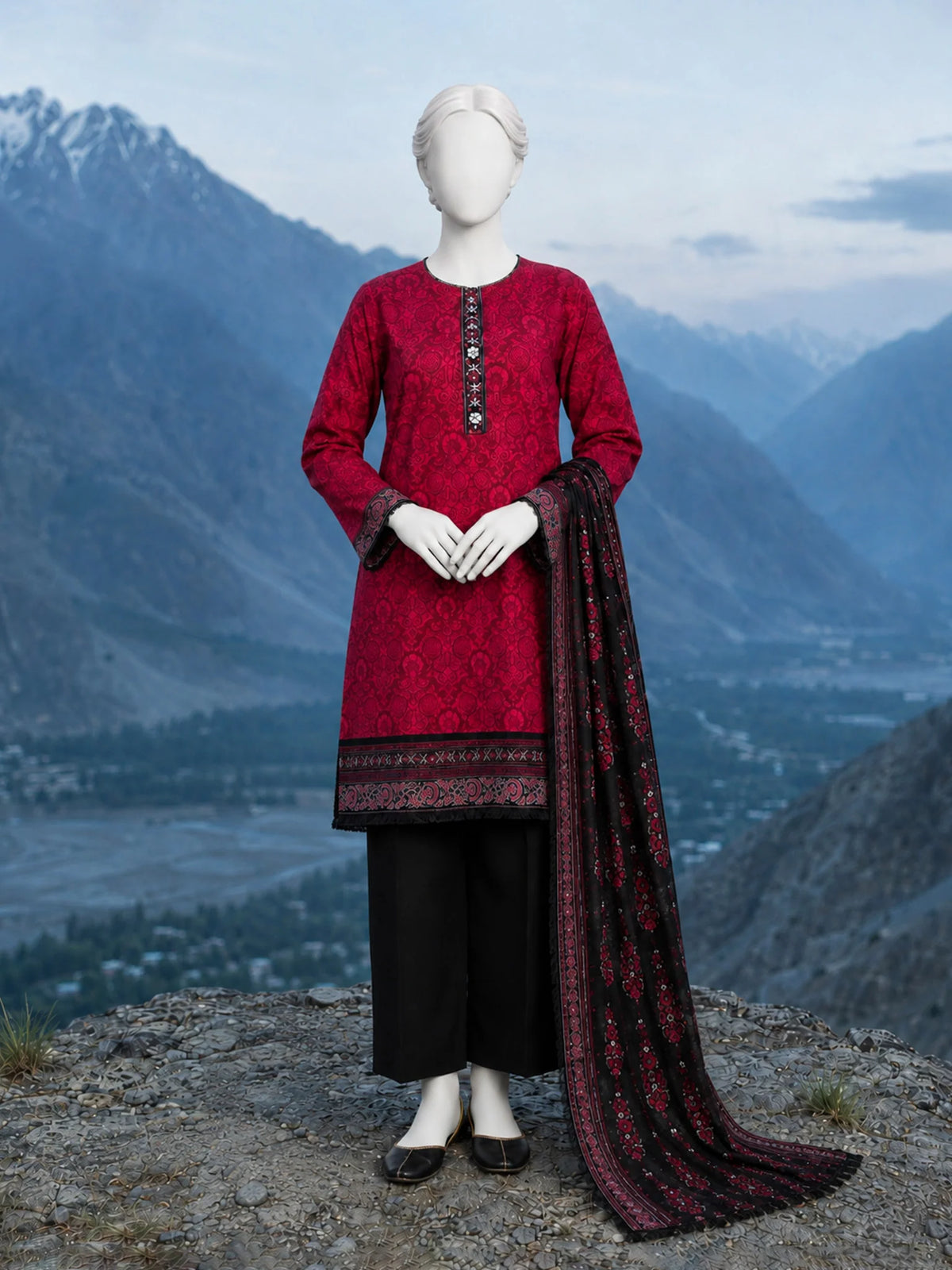 J. | Printed Khaddar 3PC Unstitched Panjnad