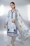 Original Stitched Binsaeed 3PC Embroidered Lawn Article 6