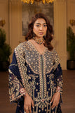 Luxury Embroidered Chiffon Unstitched 3PC Suit By Maryams