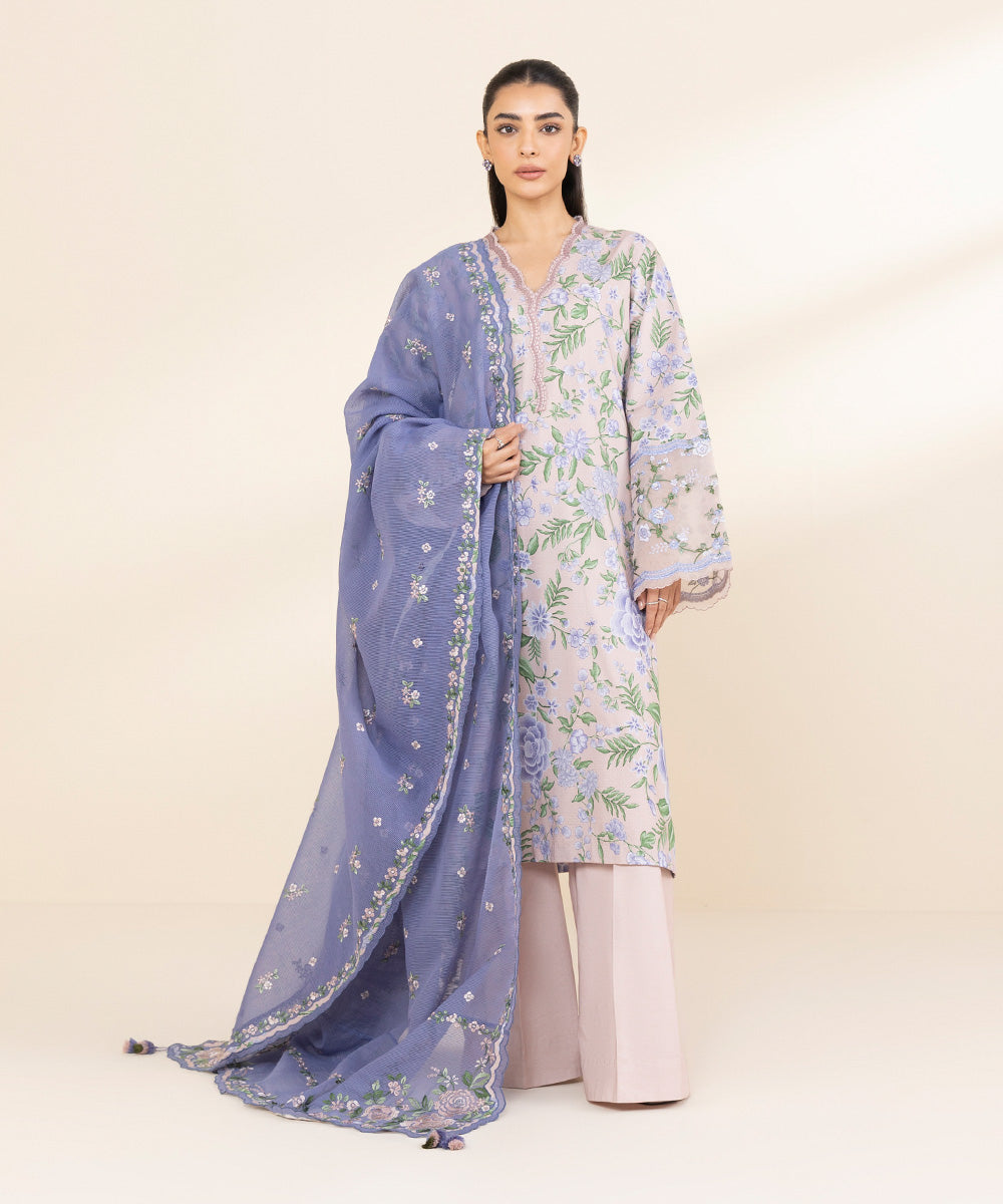 Sapphire Embroidered 3PC | U3PESG25V113