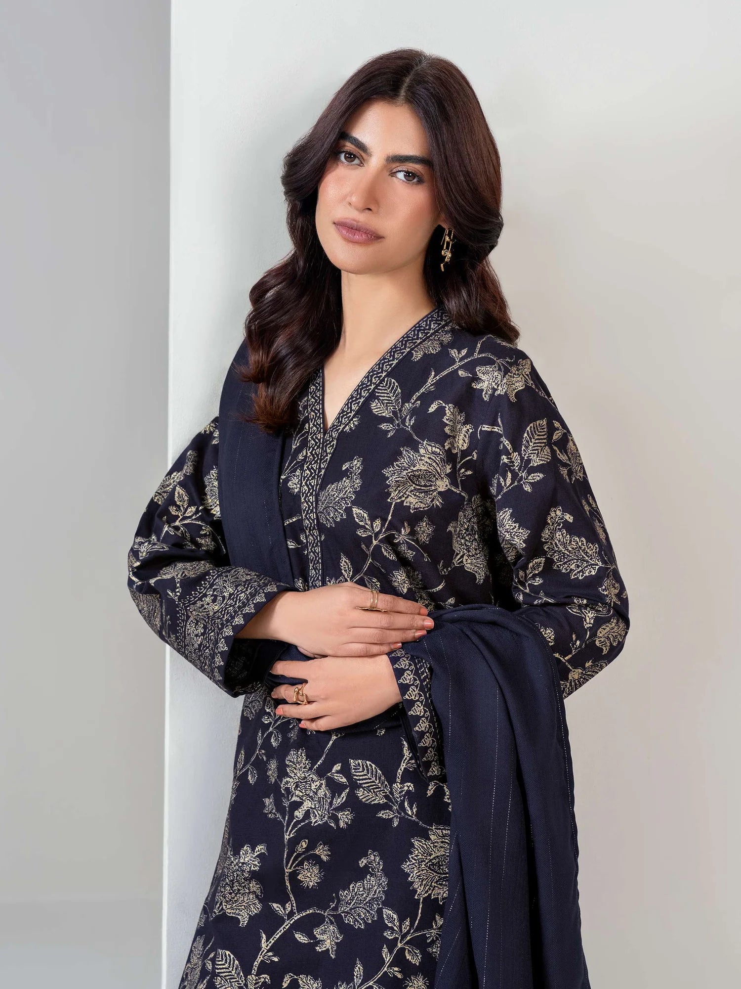 Limelight Unstitched 3PC Slub Khaddar Paste (U4595SU-3PC-143)