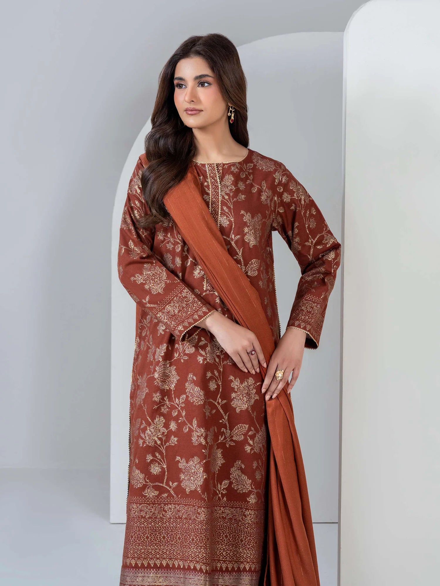Limelight Unstitched 3PC Slub Khaddar Paste (U4595SU-3PC-565)