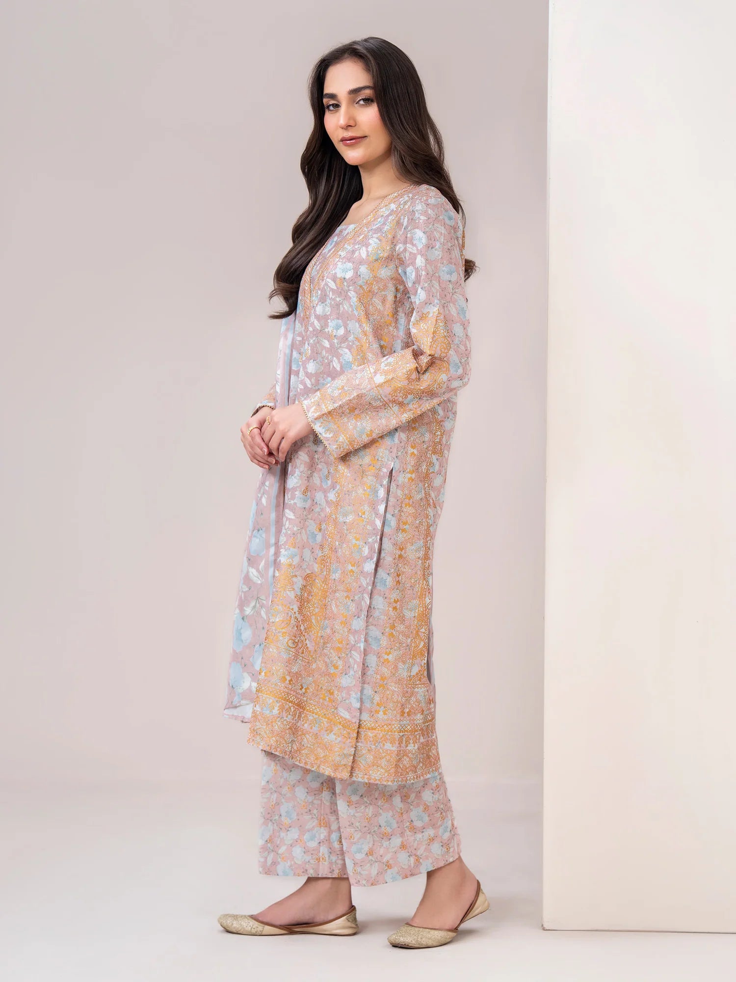 Limelight Unstitched 3PC Slub Khaddar Paste (U4601SU-3PC-489)