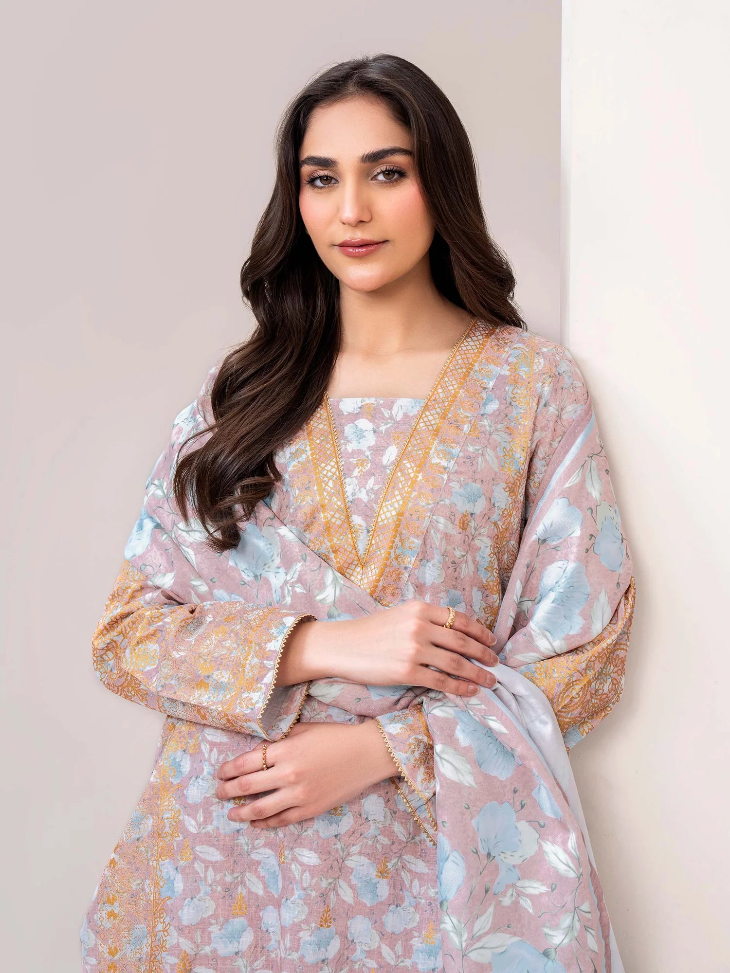 Limelight Unstitched 3PC Slub Khaddar Paste (U4601SU-3PC-489)