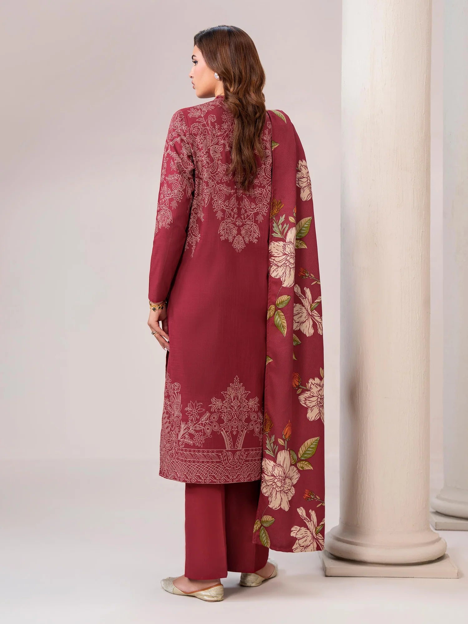 Limelight Unstitched 2PC Slub Khadddar Shirt & Texture Shawl  (U4613SD-2PC-565)