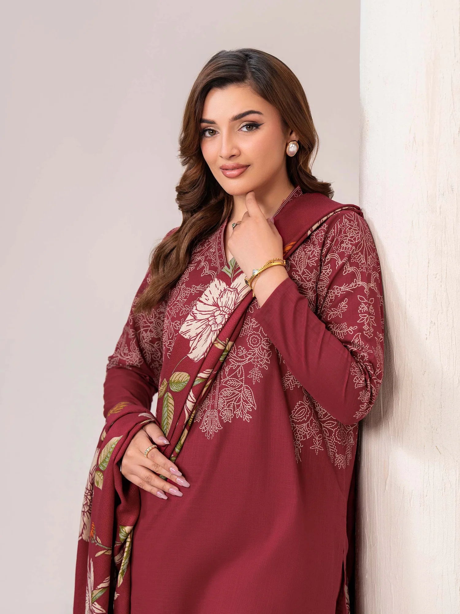 Limelight Unstitched 2PC Slub Khadddar Shirt & Texture Shawl  (U4613SD-2PC-565)