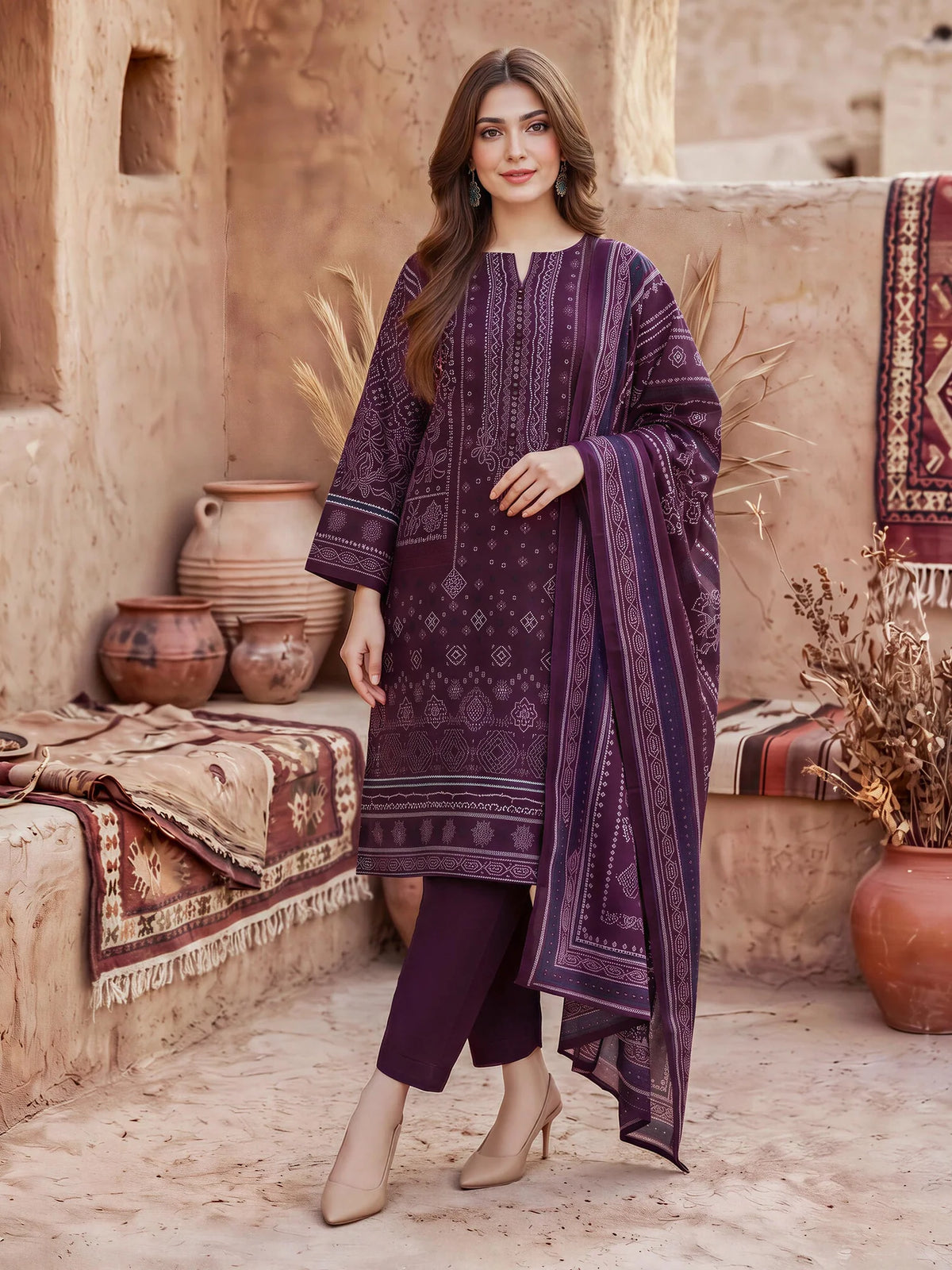 Limelight Unstitched 3PC Viscose Cotton Khaddar (U5413SU-3PC-489)