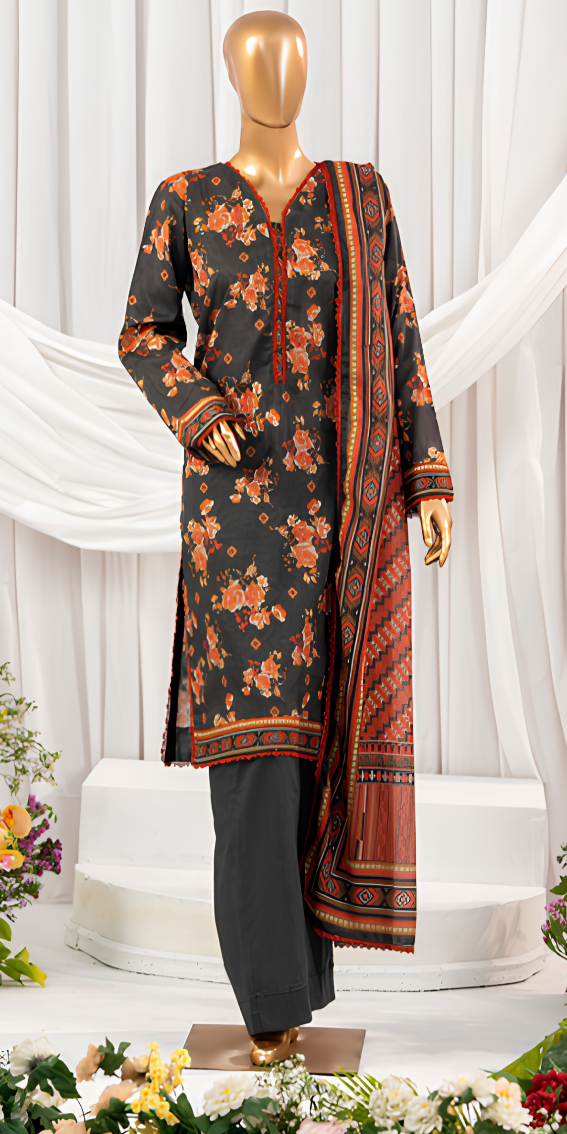 Mehak 3PC Essential Lawn Vol-7| MEH-R-26828