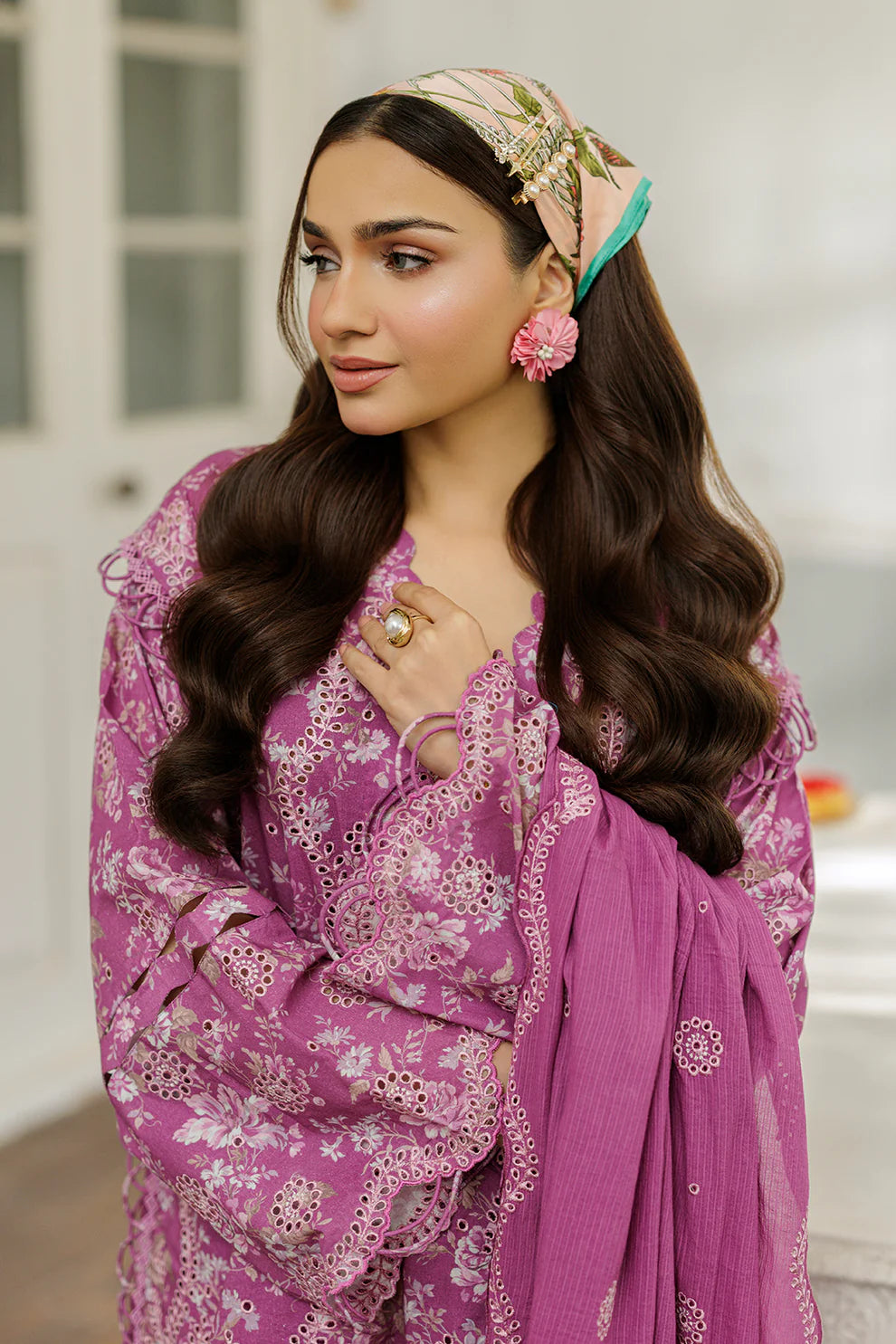 ZELLBURY ChikanKari Embroidered Shirt Shalwar Dupatta 3PC 4027