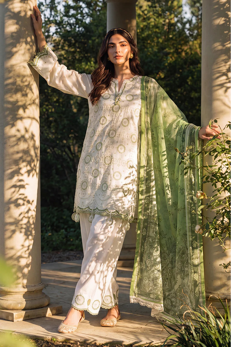 ZELLBURY | ChikanKari 3PC Embroidered Shirt Shalwar Dupatta