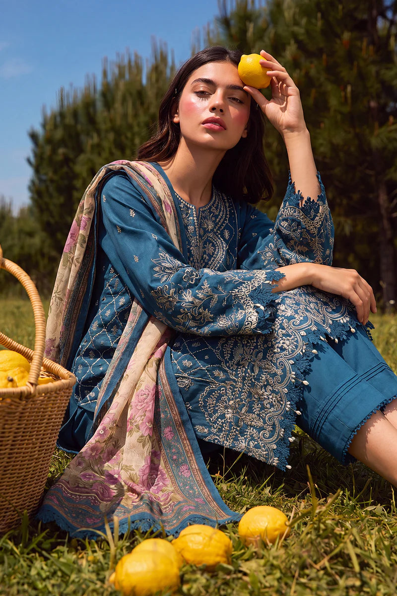 ZELLBURY | ChikanKari 3PC Embroidered Shirt Shalwar Dupatta