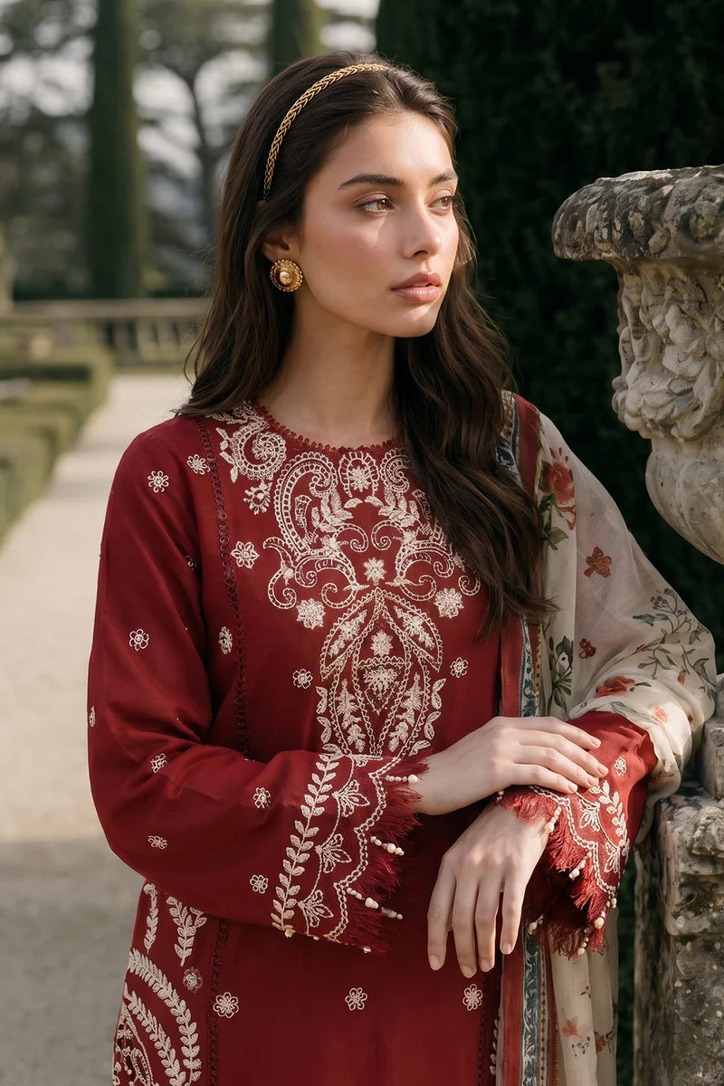 ZELLBURY | ChikanKari 3PC Embroidered Shirt Shalwar Dupatta