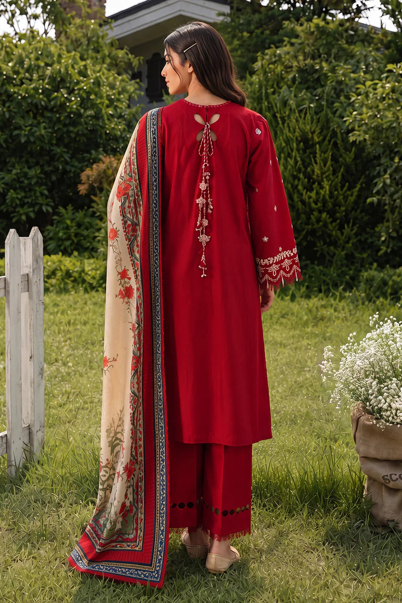 ZELLBURY | ChikanKari 3PC Embroidered Shirt Shalwar Dupatta