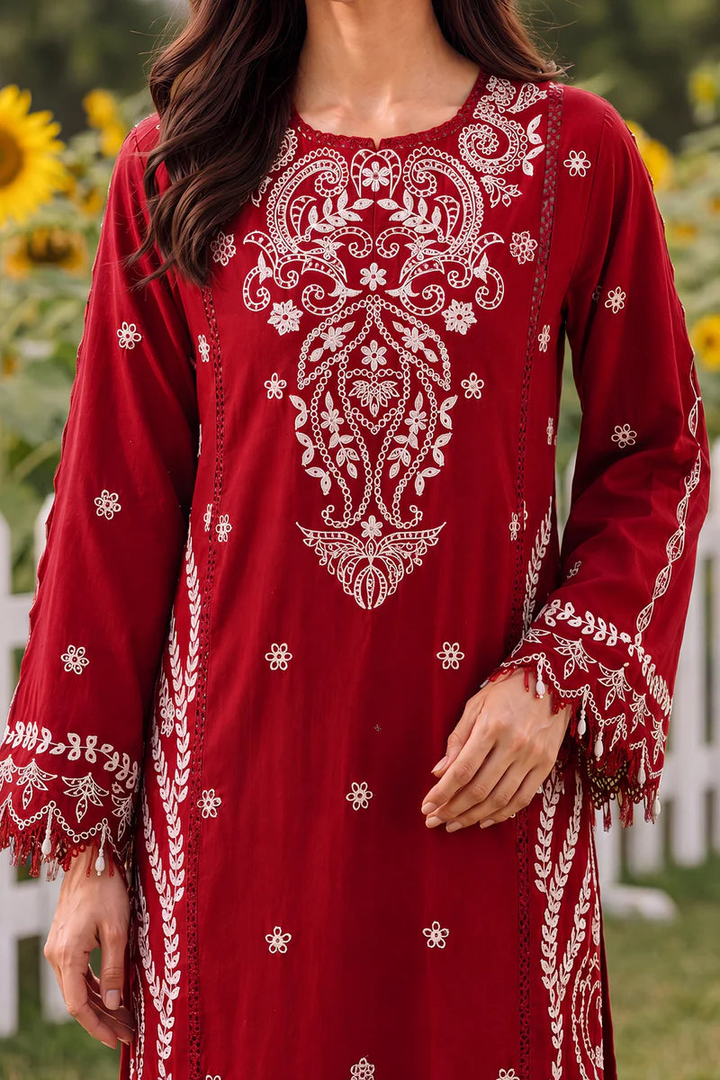 ZELLBURY | ChikanKari 3PC Embroidered Shirt Shalwar Dupatta