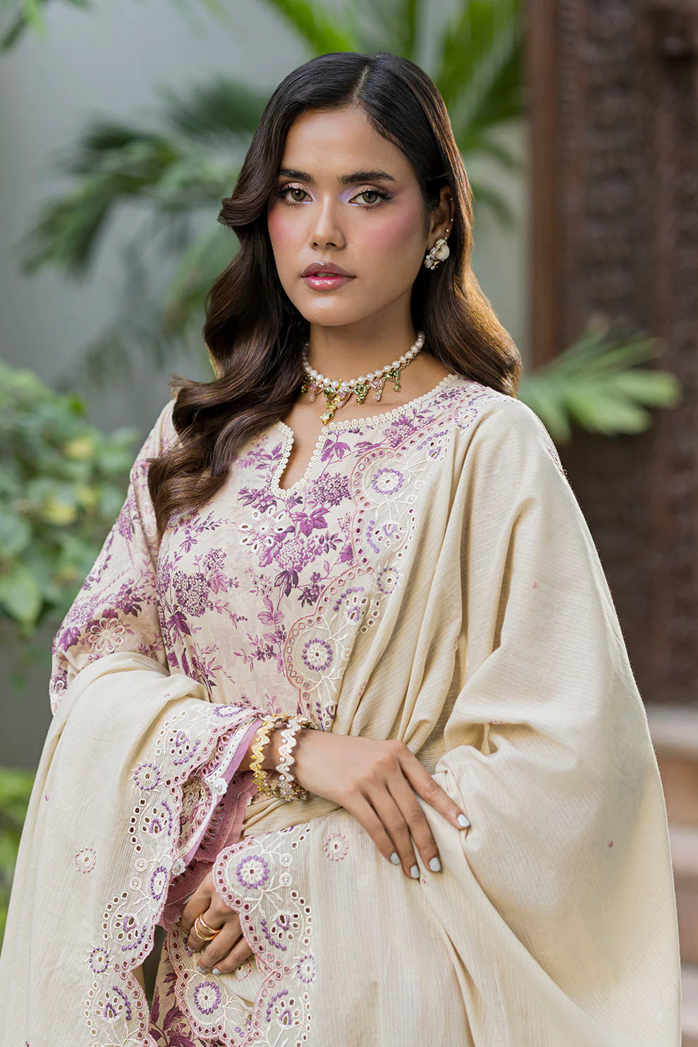 ZELLBURY ChikanKari Embroidered Shirt Shalwar Dupatta 3PC 4064
