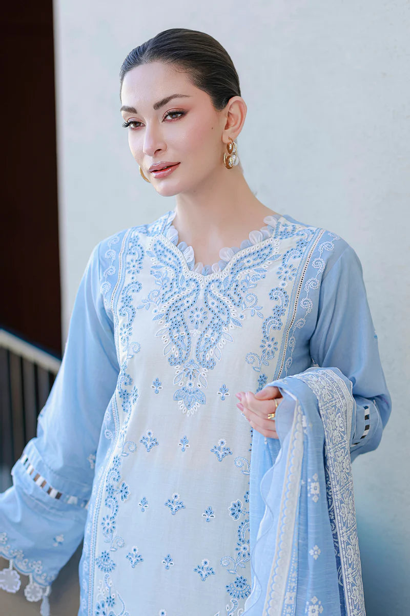 ZELLBURY | ChikanKari 3PC Embroidered Shirt Shalwar Dupatta