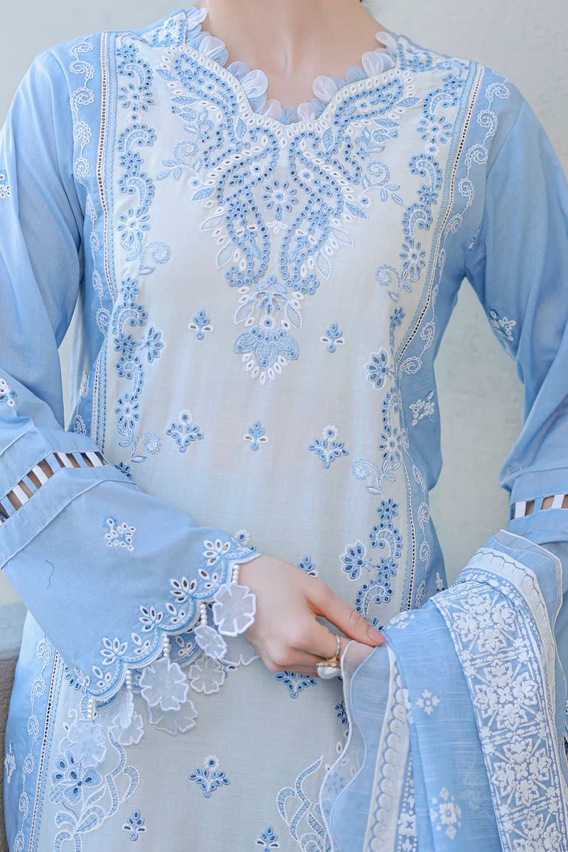 ZELLBURY | ChikanKari 3PC Embroidered Shirt Shalwar Dupatta