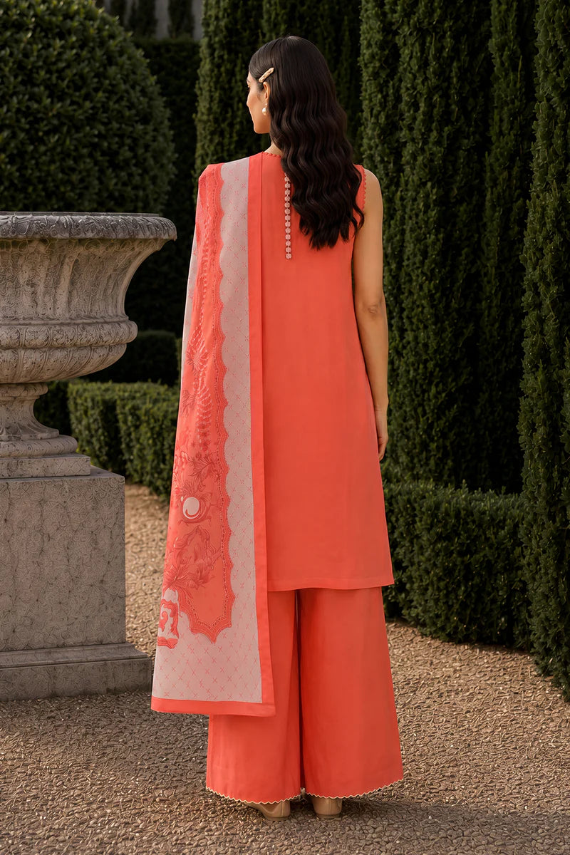 ZELLBURY | ChikanKari 3PC Embroidered Shirt Shalwar Dupatta