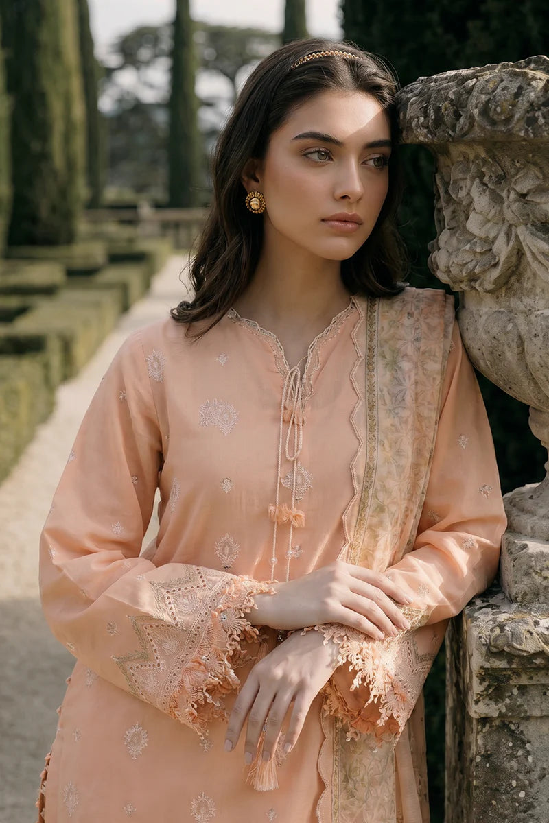 ZELLBURY | ChikanKari 3PC Embroidered Shirt Shalwar Dupatta