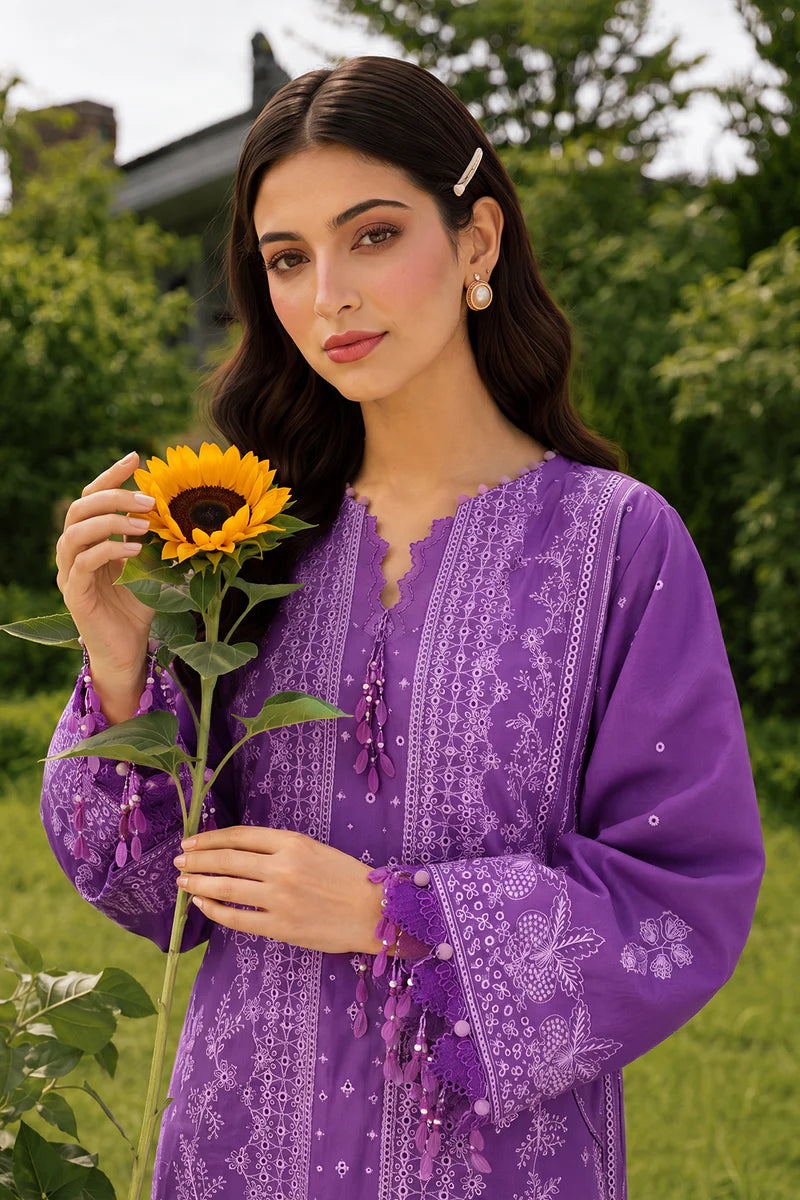 ZELLBURY | ChikanKari 3PC Embroidered Shirt Shalwar Dupatta