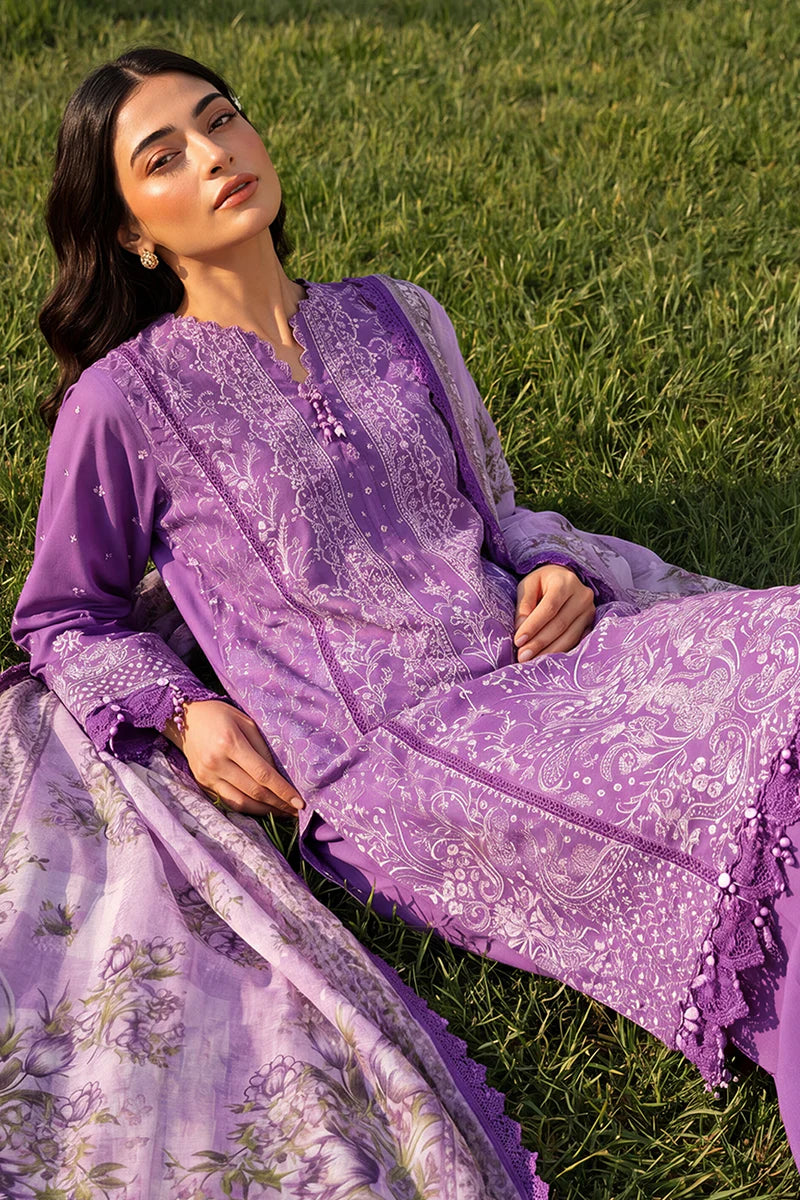 ZELLBURY | ChikanKari 3PC Embroidered Shirt Shalwar Dupatta