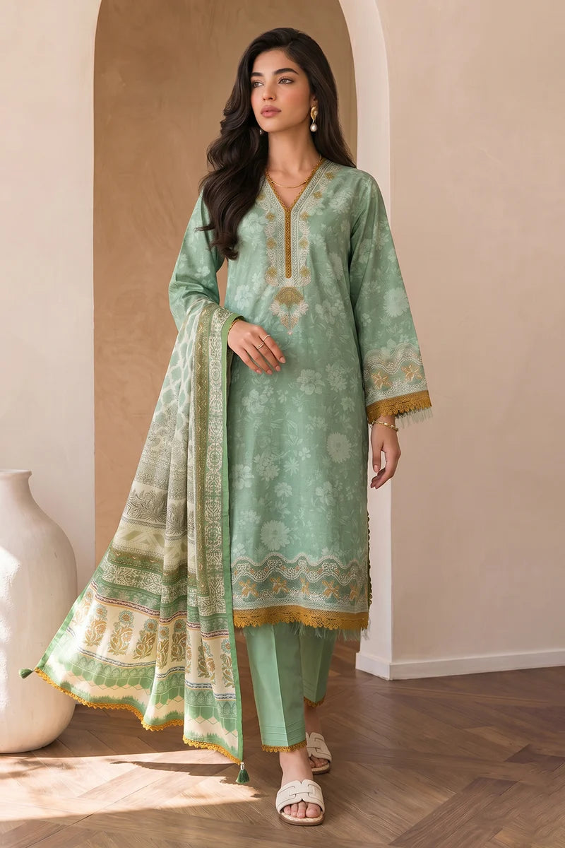 ZELLBURY | Embroidered Cotton 3PC 0053