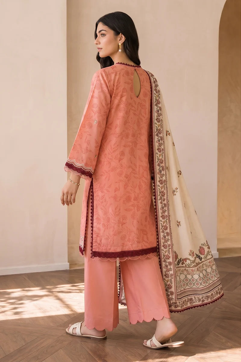 ZELLBURY | Embroidered Cotton 3PC 0055