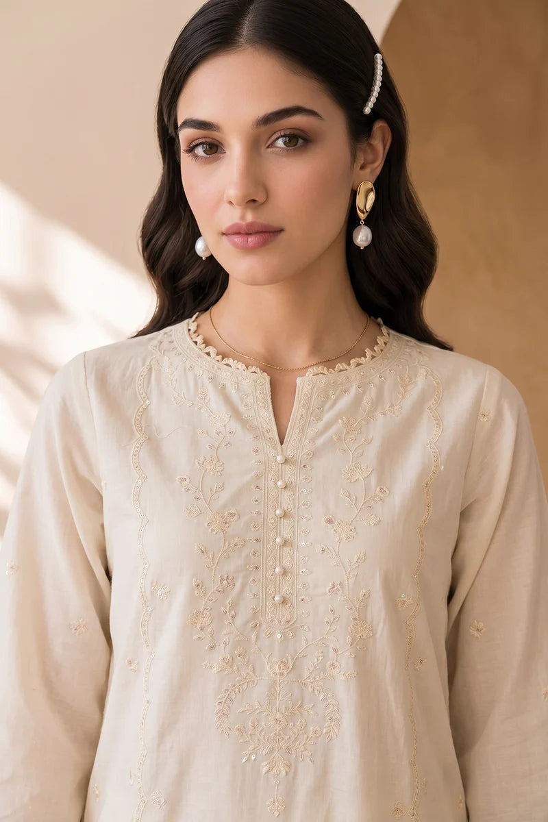 ZELLBURY | Embroidered Cotton 3PC 0059