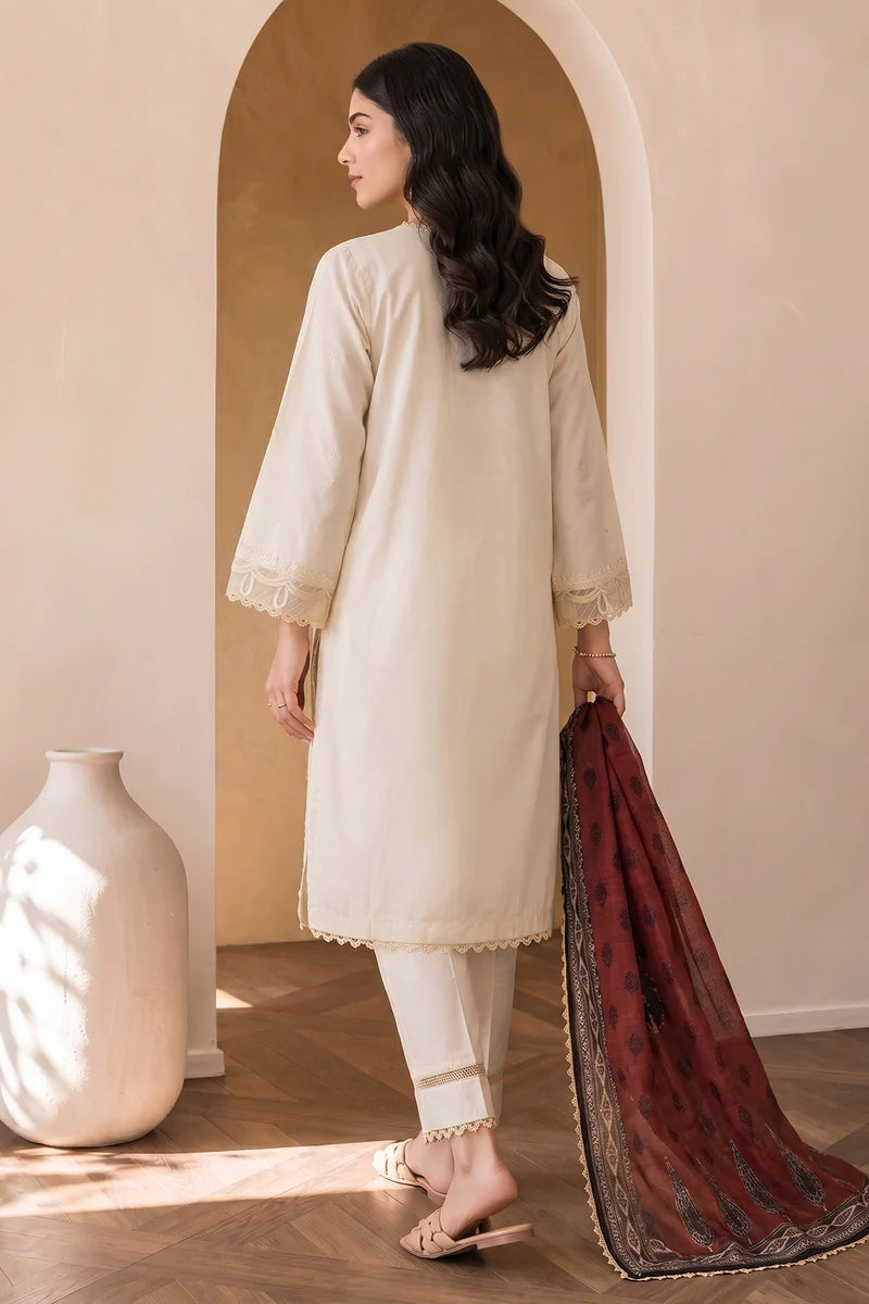 ZELLBURY | Embroidered Cotton 3PC 0059